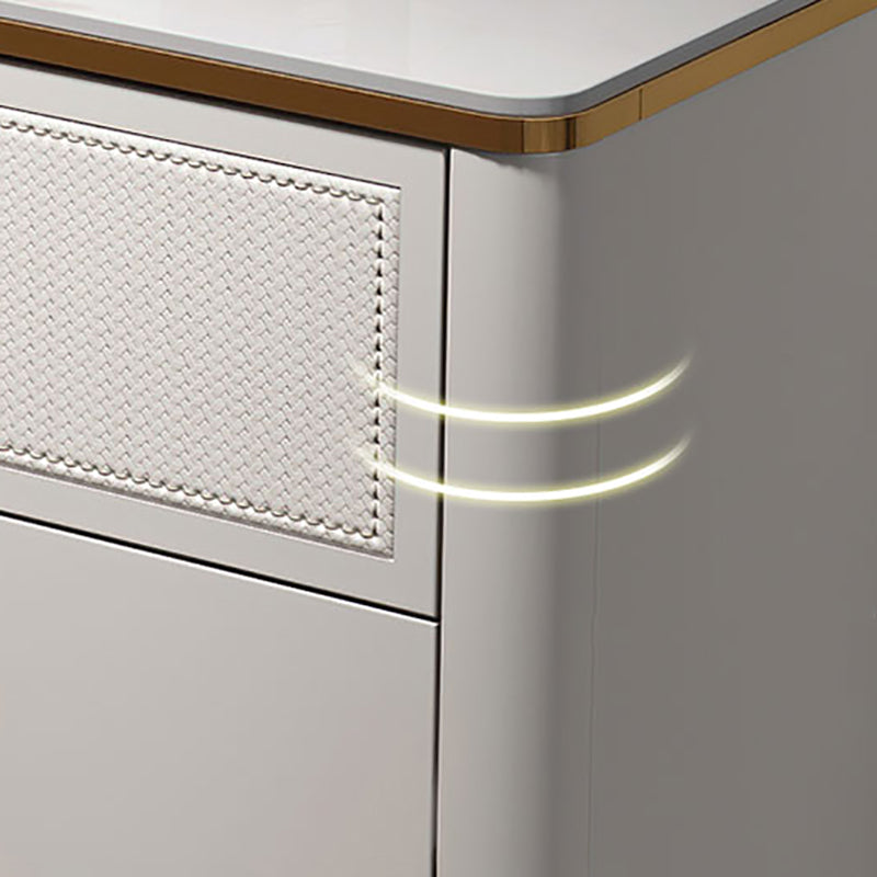 Classic Glam Stone Double Dresser Horizontal Storage Chest for Bedroom