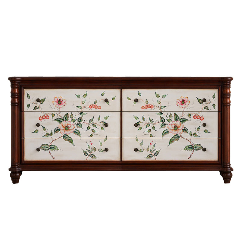 Traditional Dresser Solid Wood Storage Chest Dresser , 15.6 Inch W