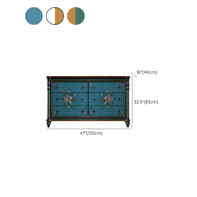 Traditional Dresser Solid Wood Storage Chest Dresser , 15.6 Inch W