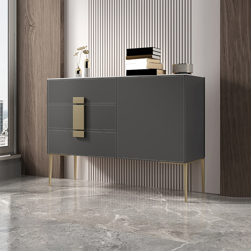 Classic Glam Storage Chest Stone Dresser with 3 Drawers , 15.6 Inch Width