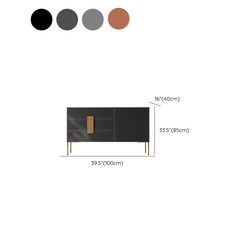 Classic Glam Storage Chest Stone Dresser with 3 Drawers , 15.6 Inch Width