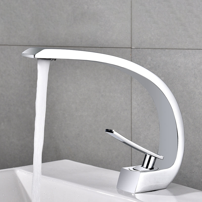 Waterfall Spout Widespread Lavatory Faucet Modern Lever Handles Sink Faucet