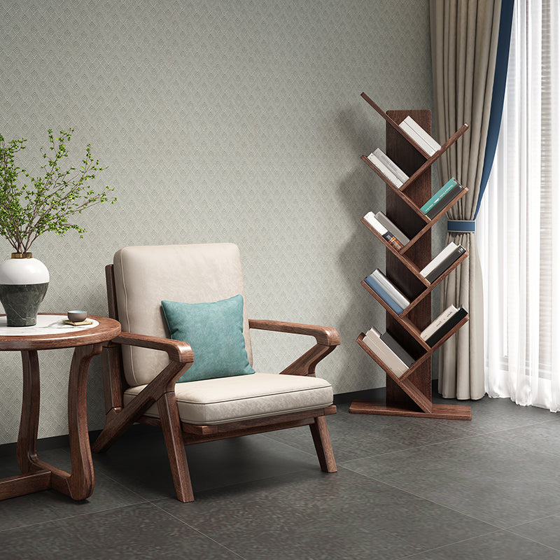 Wooden Standard Bookshelf Scandinavian Open Back Bookcase with Shelves