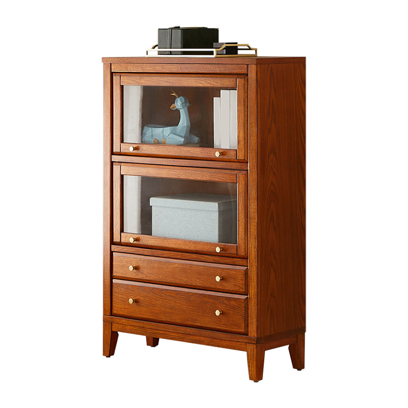 Contemporary Bookshelf Standard Wooden Bookcase with Cabinets