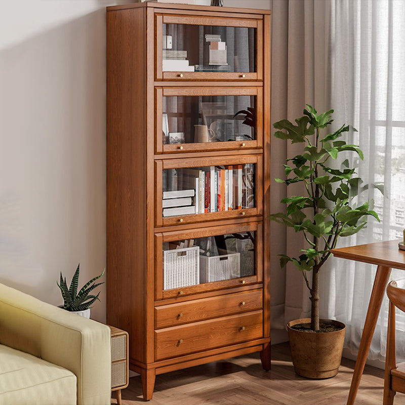 Contemporary Bookshelf Standard Wooden Bookcase with Cabinets