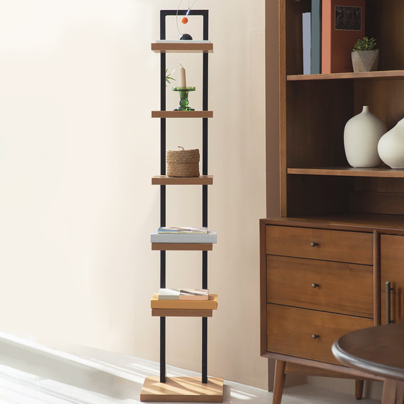 Contemporary Standard Bookshelf Open Back Engineered Wood Bookcase