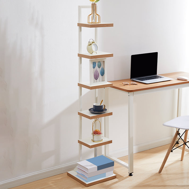 Contemporary Standard Bookshelf Open Back Engineered Wood Bookcase