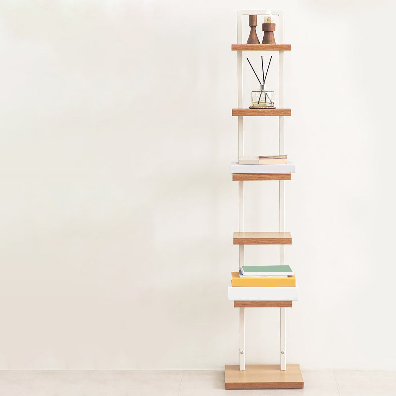 Contemporary Standard Bookshelf Open Back Engineered Wood Bookcase