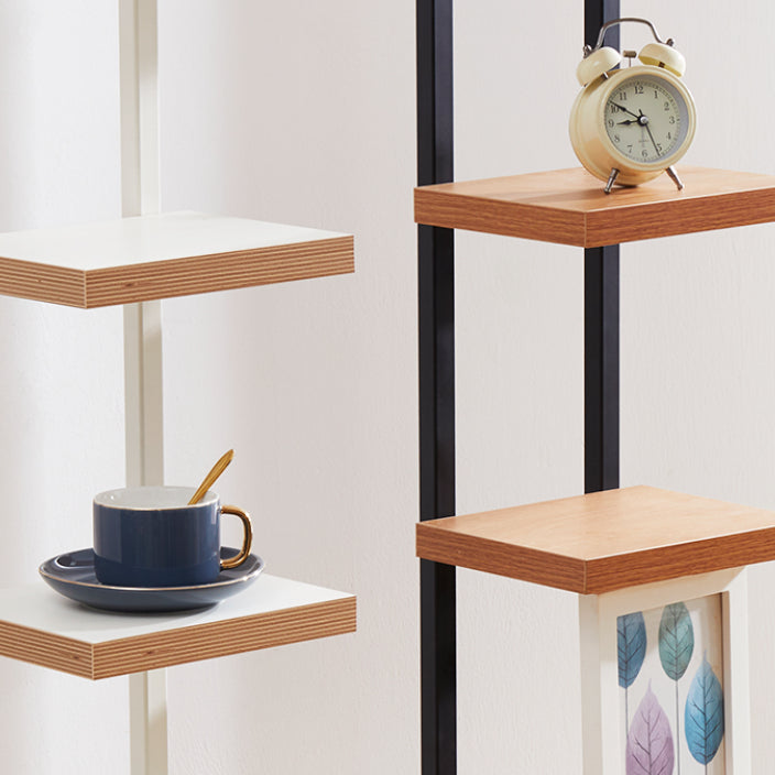 Contemporary Standard Bookshelf Open Back Engineered Wood Bookcase