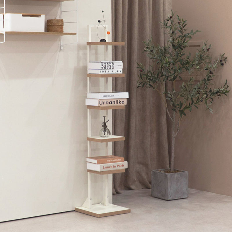 Contemporary Standard Bookshelf Open Back Engineered Wood Bookcase