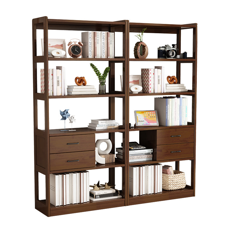 Modern Style Open Back Bookshelf Standard Wooden Shelf Bookcase