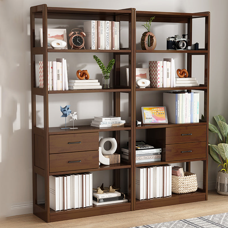 Modern Style Open Back Bookshelf Standard Wooden Shelf Bookcase