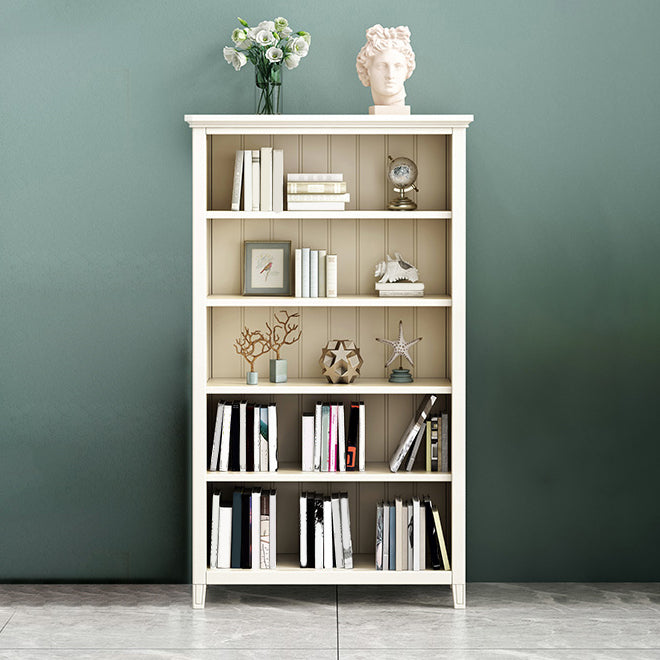 Scandinavian Closed Back Standard Bookshelf Wooden Bookcase in White