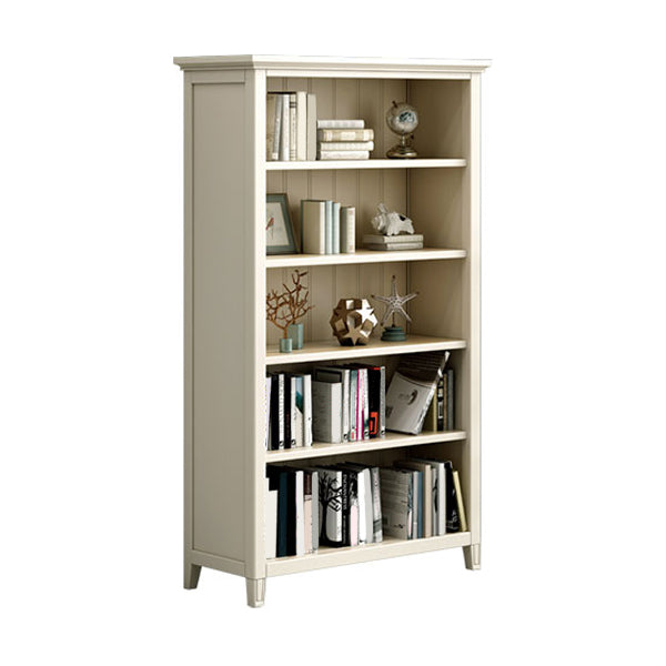 Scandinavian Closed Back Standard Bookshelf Wooden Bookcase in White