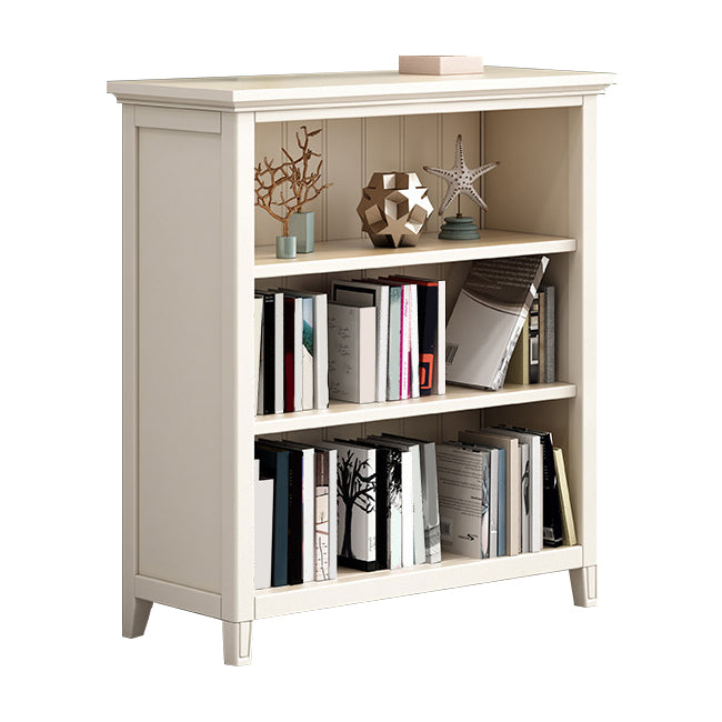 Scandinavian Closed Back Standard Bookshelf Wooden Bookcase in White