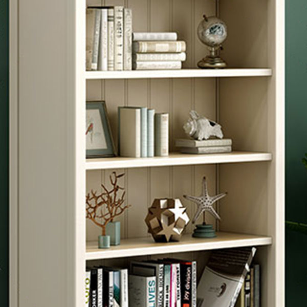 Scandinavian Closed Back Standard Bookshelf Wooden Bookcase in White