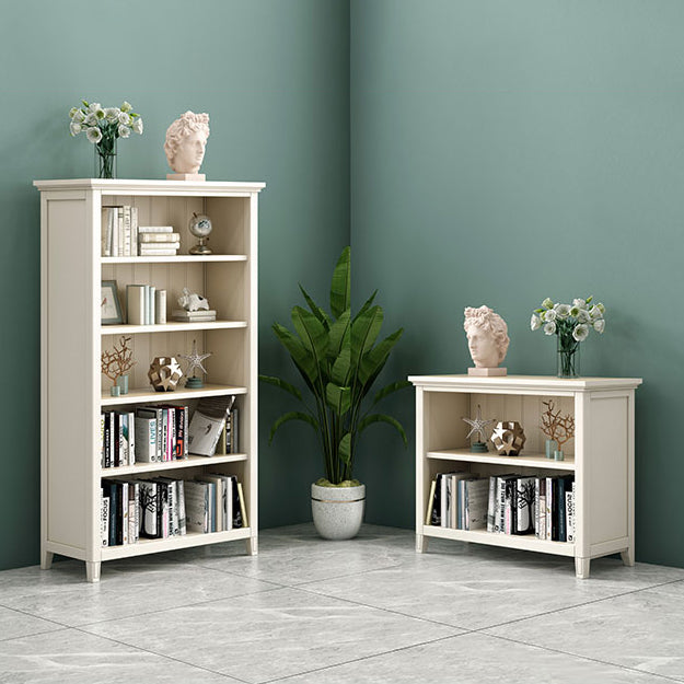 Scandinavian Closed Back Standard Bookshelf Wooden Bookcase in White