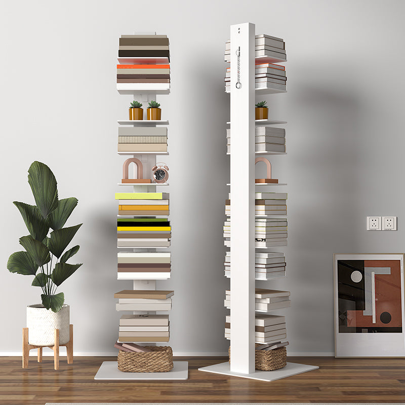 Modern Closed Back Vertical Bookshelf Metal Shelves Included Bookcase