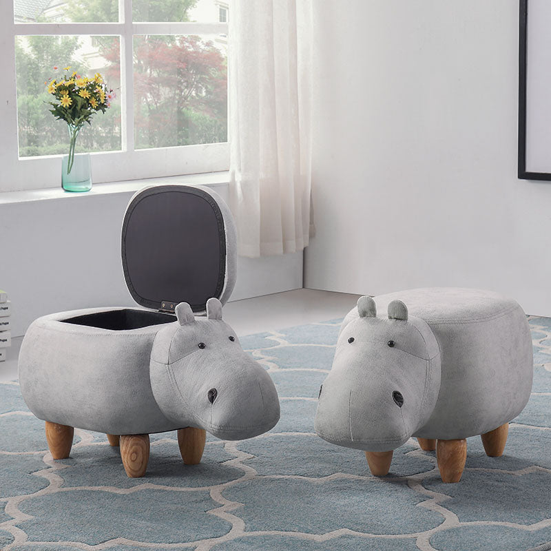 Leather Standard Stool Modern Style Simple Household Hippo Footstool