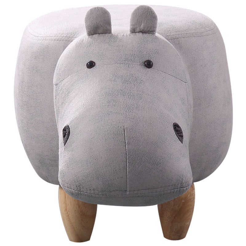 Leather Standard Stool Modern Style Simple Household Hippo Footstool