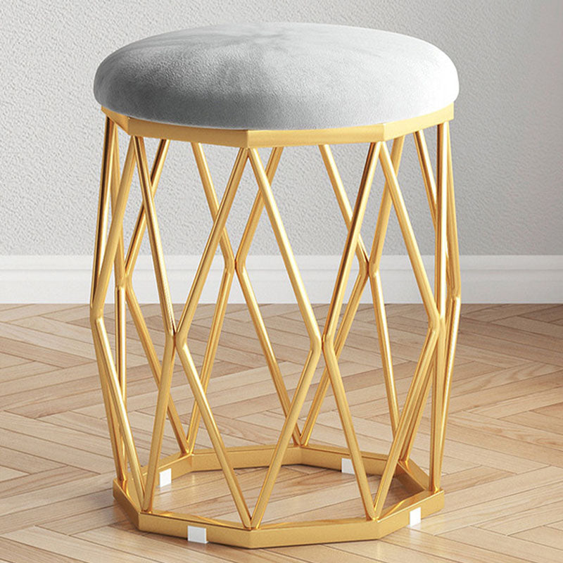 Solid Color Flannel Standard Stool Modern Style Simple Round Cushion Stool