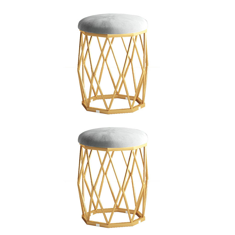 Solid Color Flannel Standard Stool Modern Style Simple Round Cushion Stool