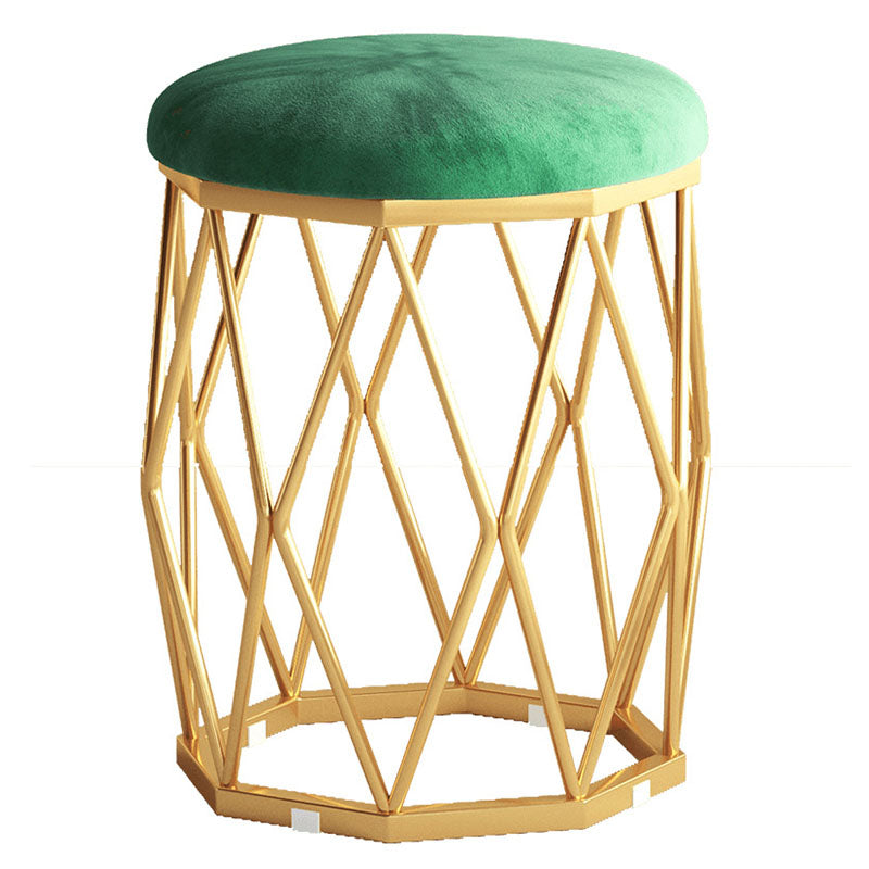 Solid Color Flannel Standard Stool Modern Style Simple Round Cushion Stool