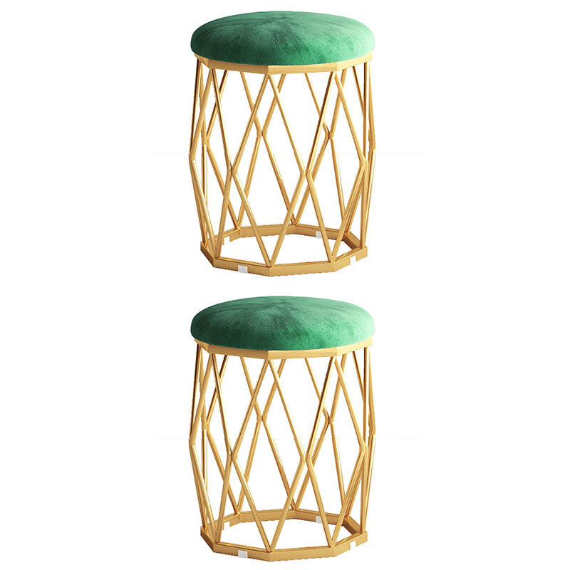 Solid Color Flannel Standard Stool Modern Style Simple Round Cushion Stool