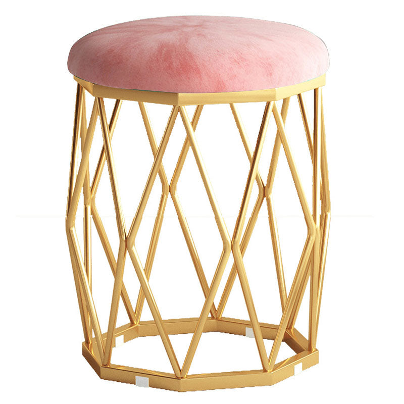 Solid Color Flannel Standard Stool Modern Style Simple Round Cushion Stool