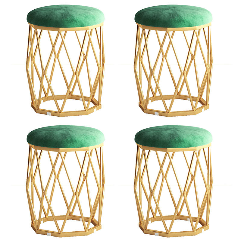 Solid Color Flannel Standard Stool Modern Style Simple Round Cushion Stool