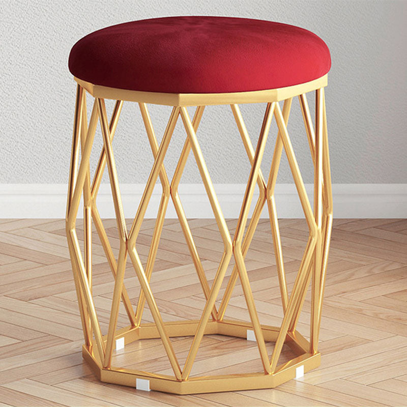 Solid Color Flannel Standard Stool Modern Style Simple Round Cushion Stool