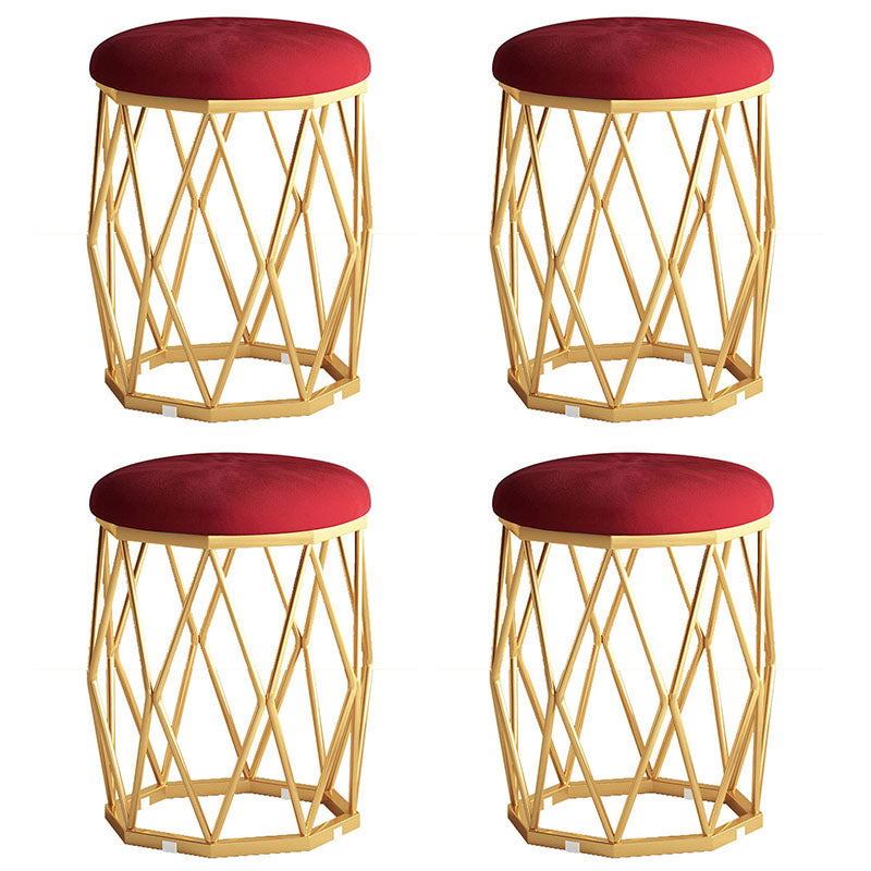 Solid Color Flannel Standard Stool Modern Style Simple Round Cushion Stool