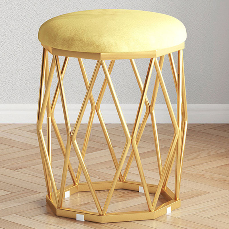 Solid Color Flannel Standard Stool Modern Style Simple Round Cushion Stool
