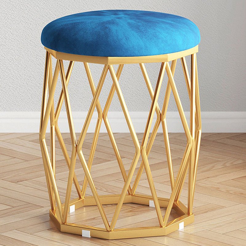 Solid Color Flannel Standard Stool Modern Style Simple Round Cushion Stool