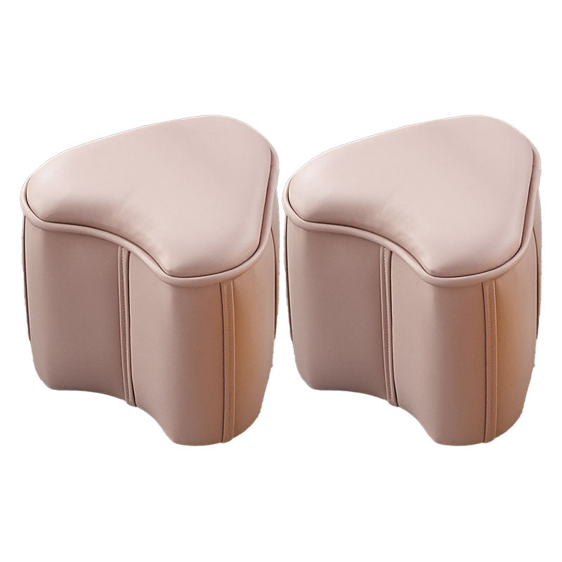 Solid Color Leather Standard Stool Modern Style Simple Unique Shape Footrest