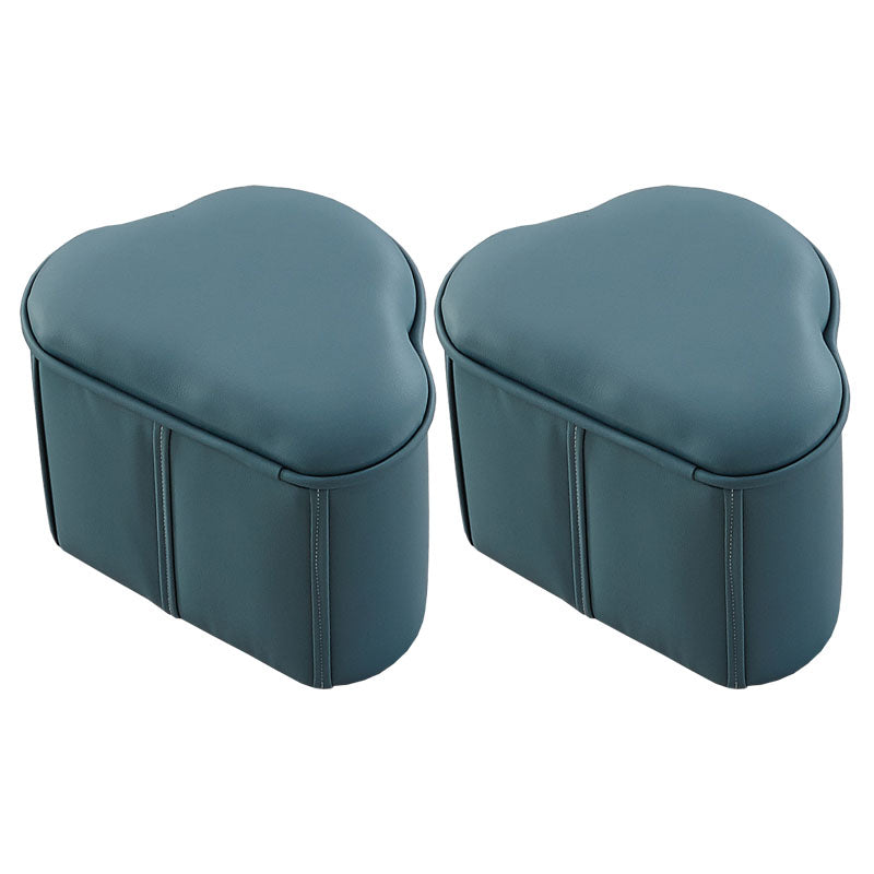 Solid Color Leather Standard Stool Modern Style Simple Unique Shape Footrest