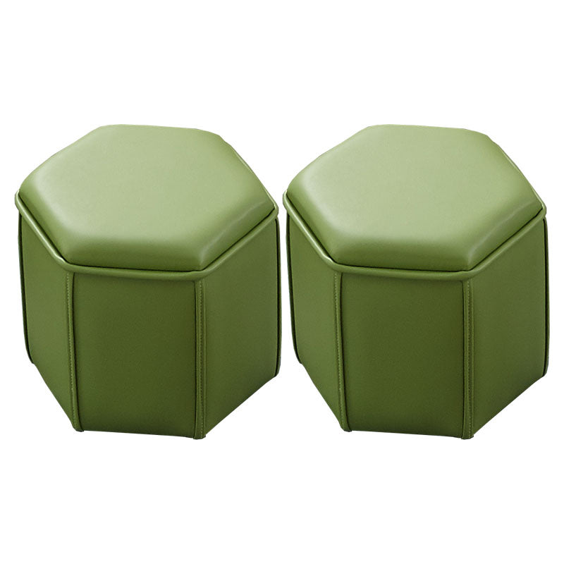Solid Color Leather Standard Stool Modern Style Simple Unique Shape Footrest