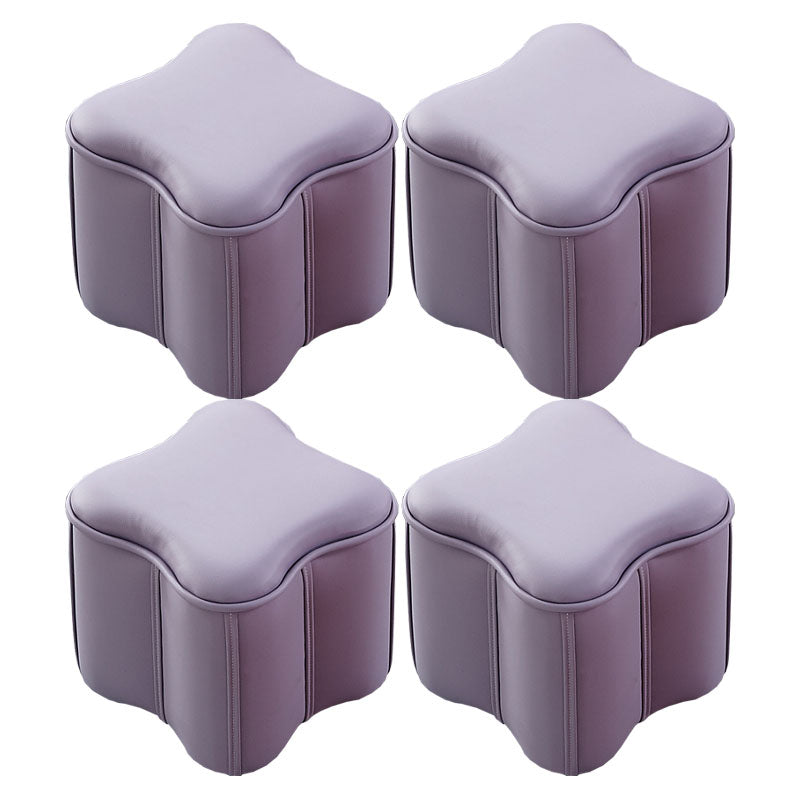 Solid Color Leather Standard Stool Modern Style Simple Unique Shape Footrest
