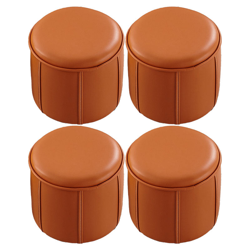 Solid Color Leather Standard Stool Modern Style Simple Unique Shape Footrest