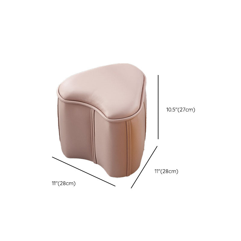 Solid Color Leather Standard Stool Modern Style Simple Unique Shape Footrest