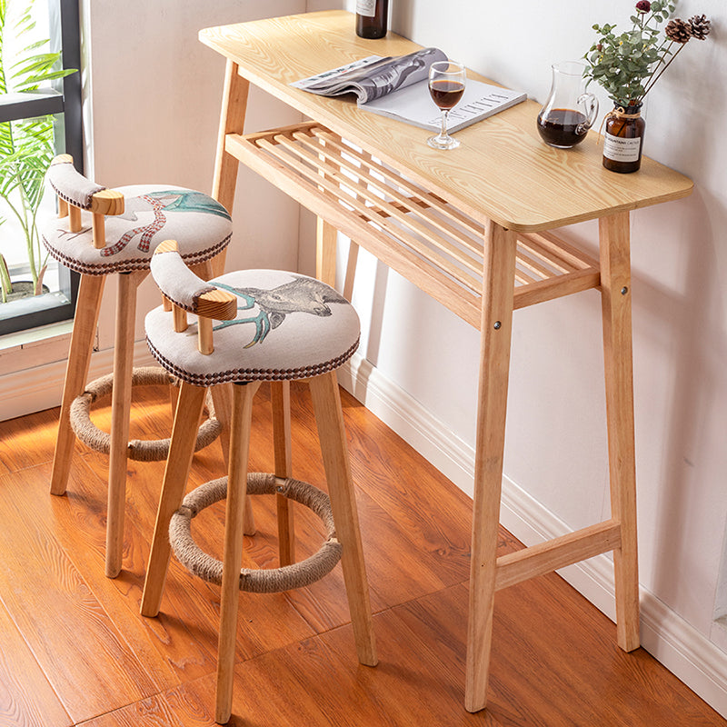 Industrial Rectangle Wood Counter Table 1/3 Pieces Bar Table Set for Living Room