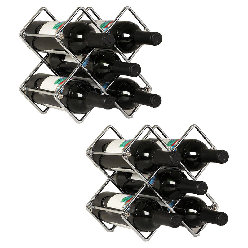 Metal Wine Bottle Rack Glam Style Wine Bottle Rack for Living Room