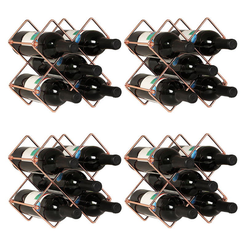 Metal Wine Bottle Rack Glam Style Wine Bottle Rack for Living Room