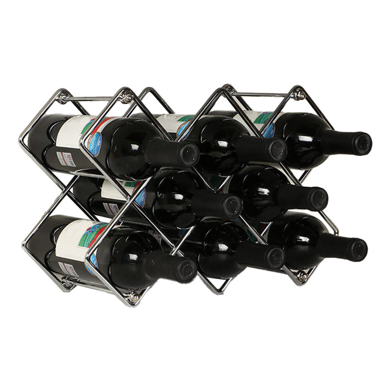 Metal Wine Bottle Rack Glam Style Wine Bottle Rack for Living Room