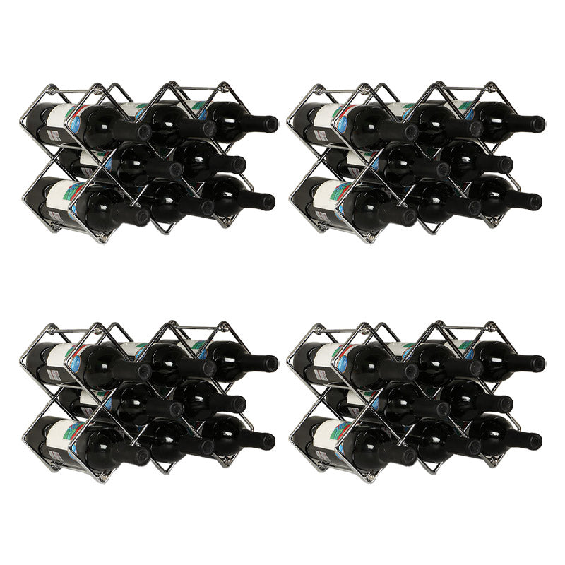 Metal Wine Bottle Rack Glam Style Wine Bottle Rack for Living Room