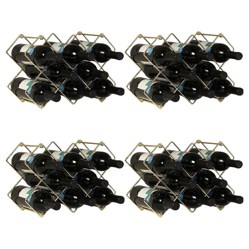 Metal Wine Bottle Rack Glam Style Wine Bottle Rack for Living Room