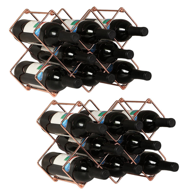 Metal Wine Bottle Rack Glam Style Wine Bottle Rack for Living Room