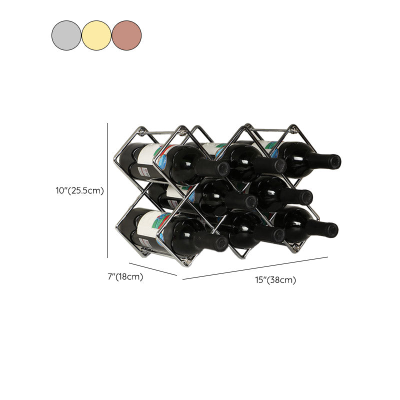 Metal Wine Bottle Rack Glam Style Wine Bottle Rack for Living Room