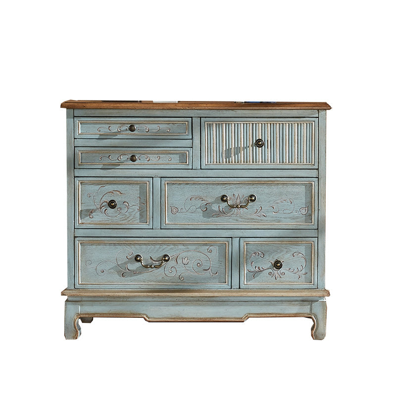 Traditional Wood Media Chest Horizontal Lingerie Chest with Drawers
