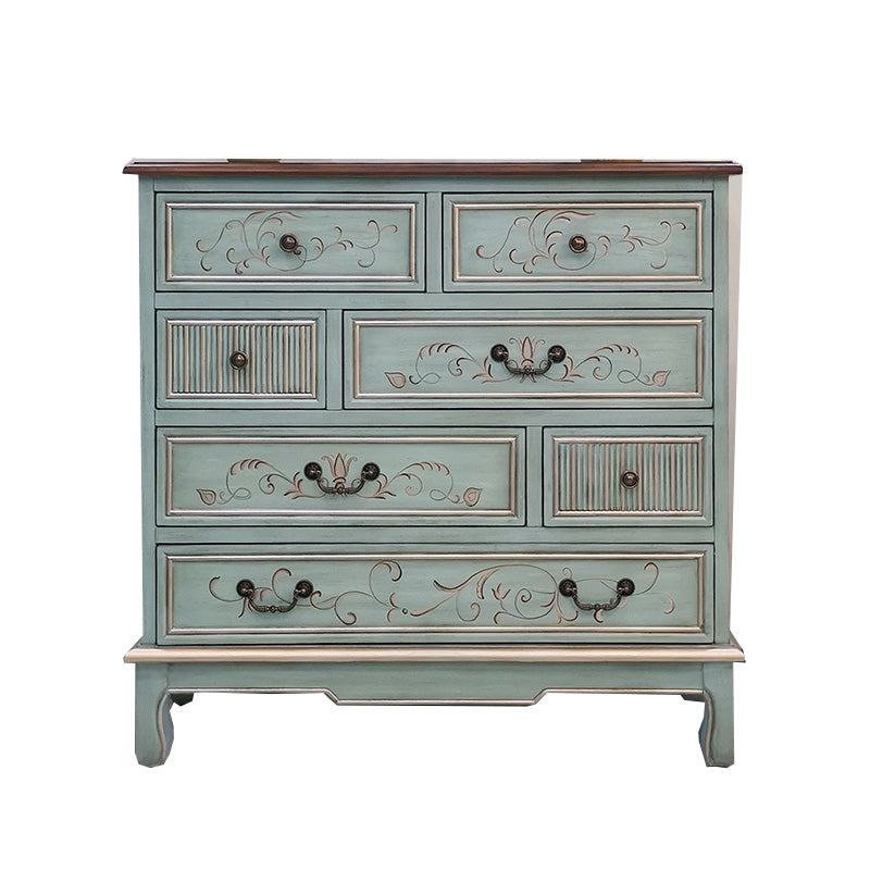 Traditional Wood Media Chest Horizontal Lingerie Chest with Drawers